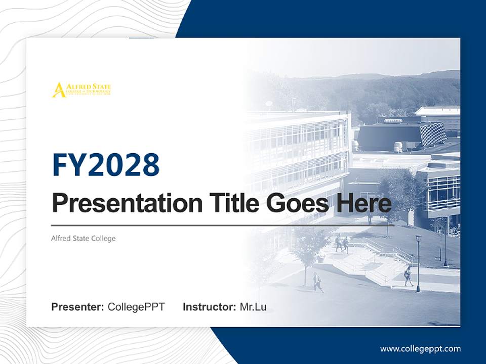 Alfred State College Academic Presentation/Research Findings Report PPT Template4:3 ratio PPT effect preview image5