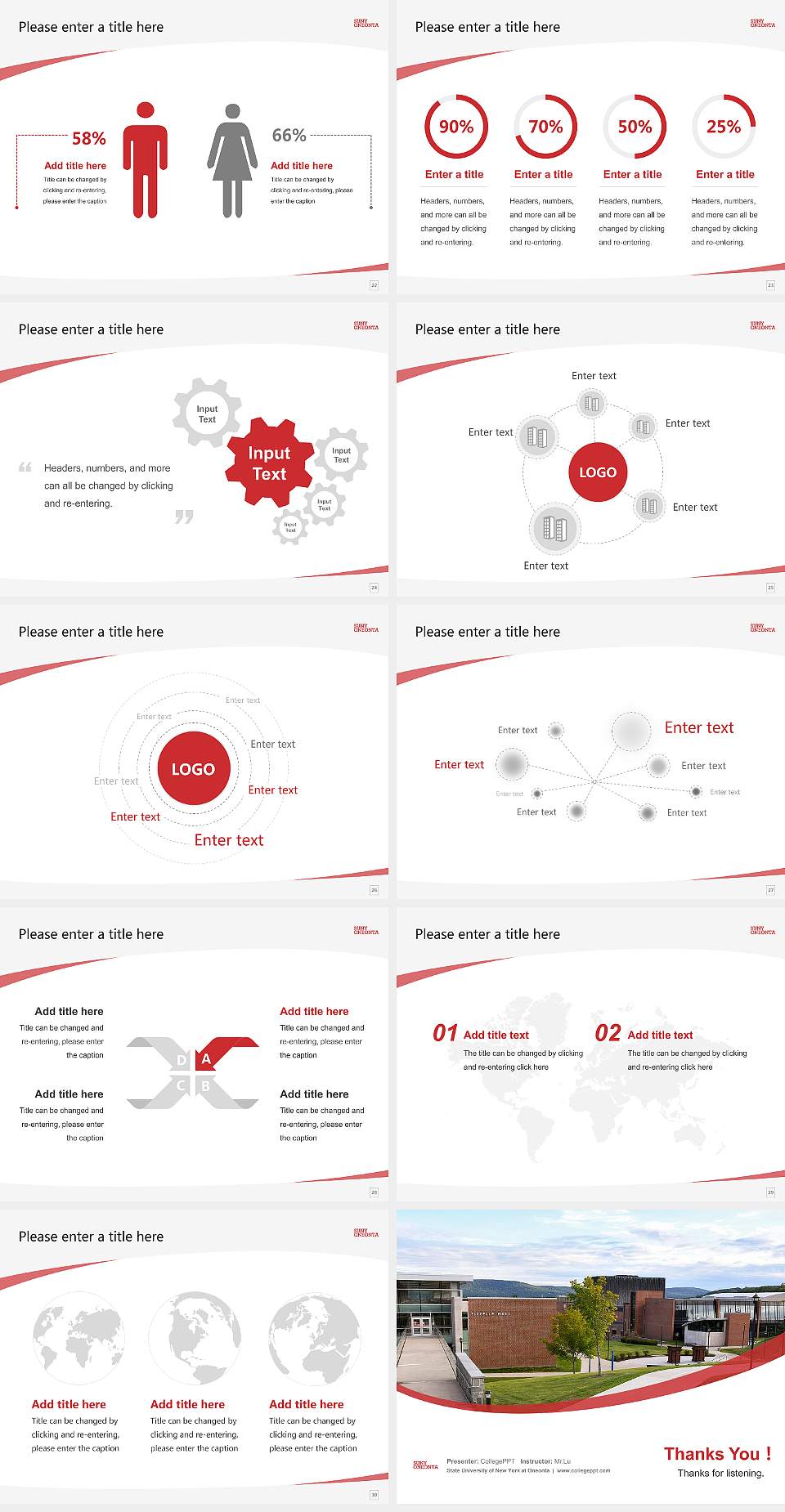 State University of New York at Oneonta Course/Courseware Creation PPT Template4:3 ratio PPT effect preview image4