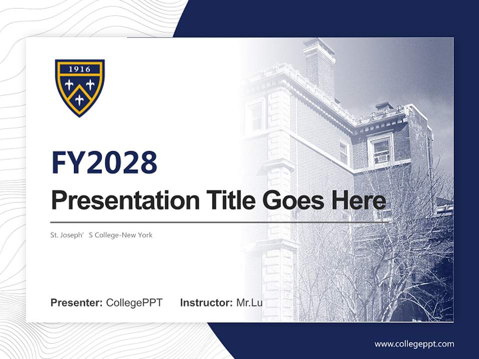 St. Joseph’S College-New York Academic Presentation/Research Findings Report PPT Template4:3 ratio PPT effect preview image5