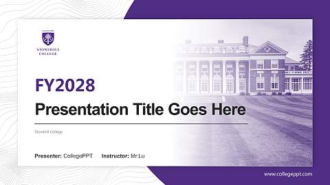 Stonehill College Academic Presentation/Research Findings Report PPT Template