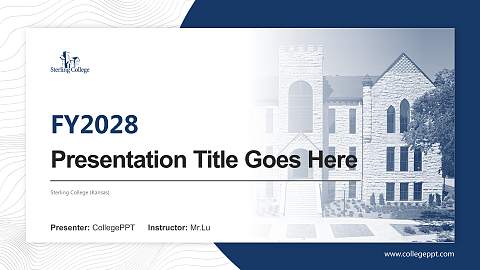 Sterling College (Kansas) Academic Presentation/Research Findings Report PPT Template