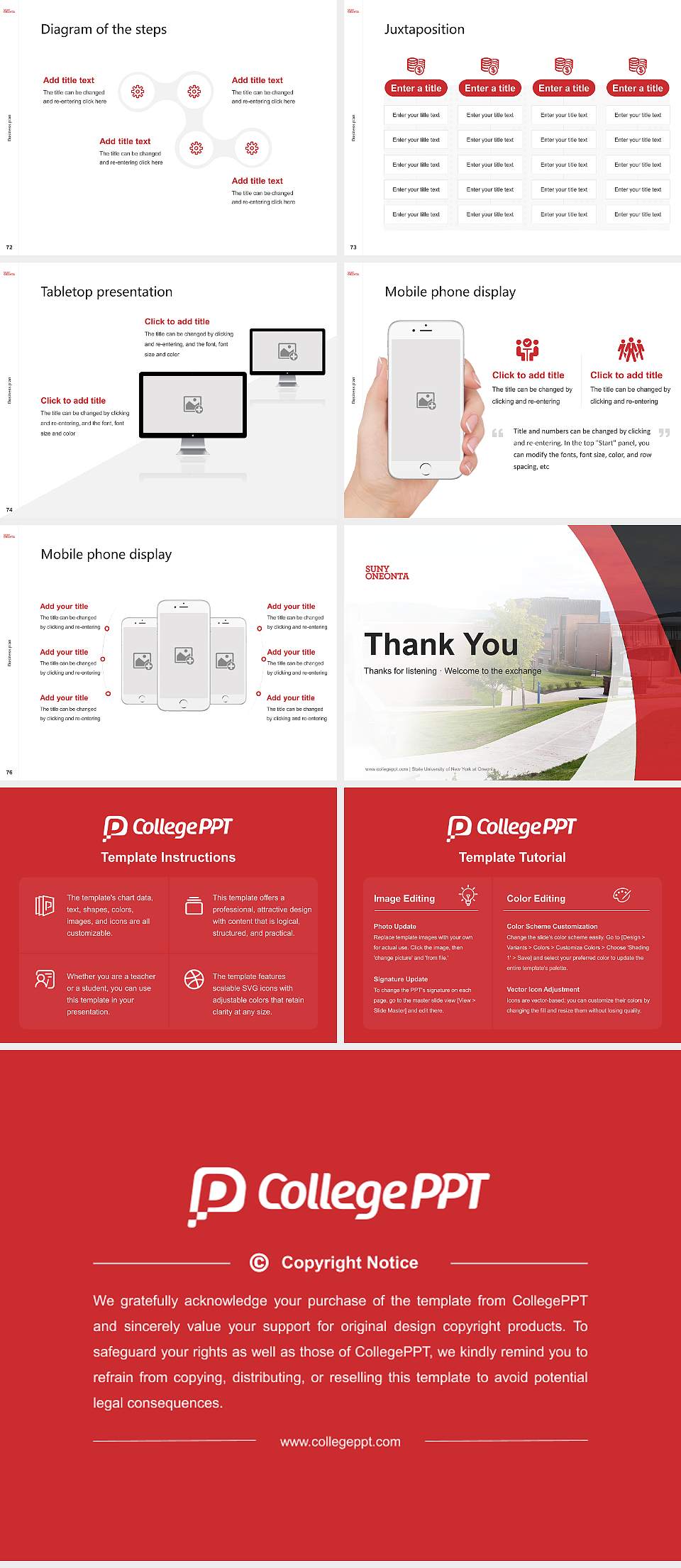 State University of New York at Oneonta Competition/Entrepreneurship Contest PPT Template4:3 ratio PPT effect preview image9