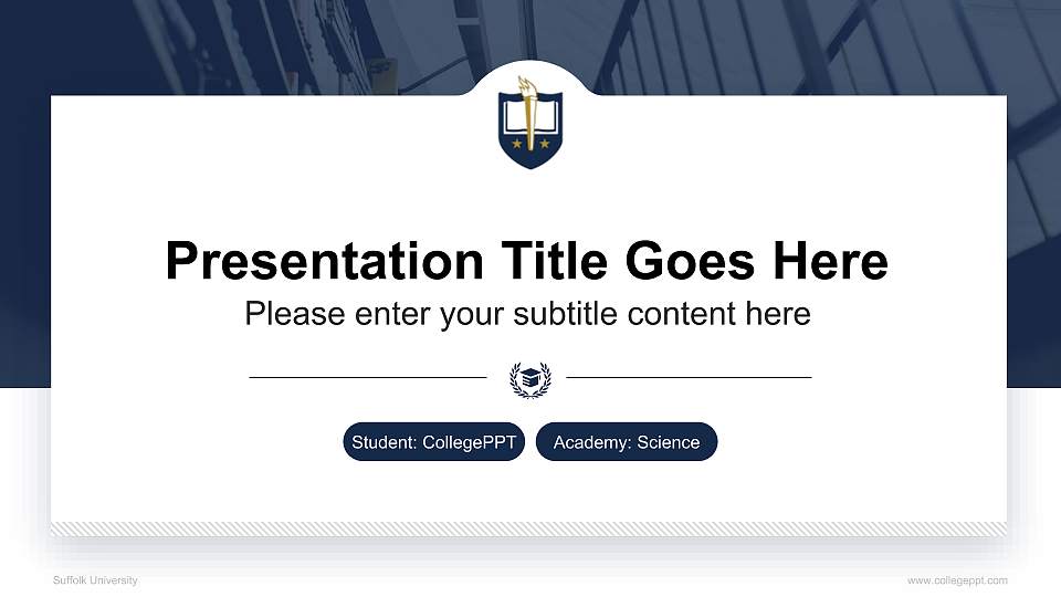 Suffolk University National Scholarship Defense PPT Template16:9 ratio PPT effect preview image