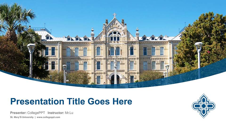 St. Mary’S University Course/Courseware Creation PPT Template16:9 ratio PPT effect preview image