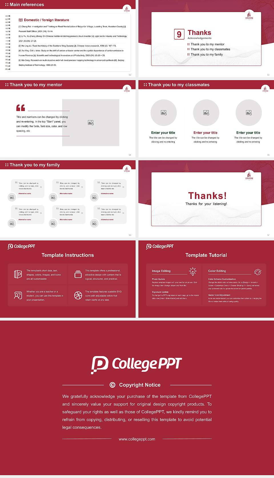 Stevens Institute of Technology Graduation Thesis Defense PPT Template16:9 ratio PPT effect preview image7