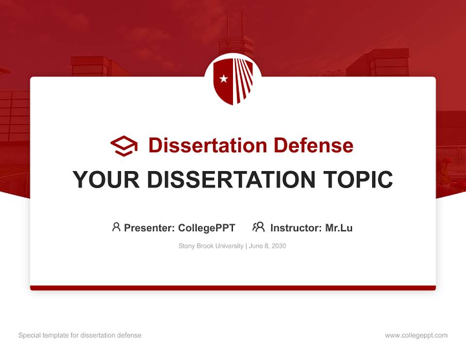 Stony Brook University Graduation Thesis Defense PPT Template4:3 ratio PPT effect preview image7