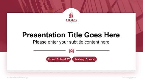 Stevens Institute of Technology National Scholarship Defense PPT Template
