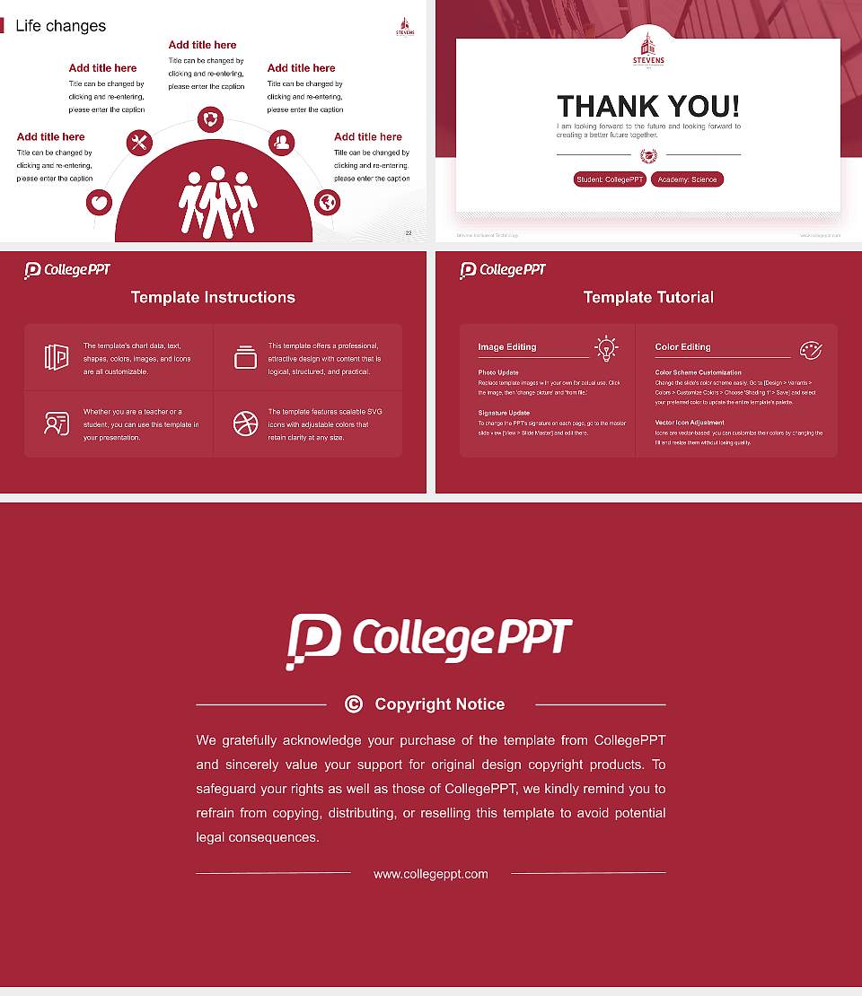 Stevens Institute of Technology National Scholarship Defense PPT Template16:9 ratio PPT effect preview image4
