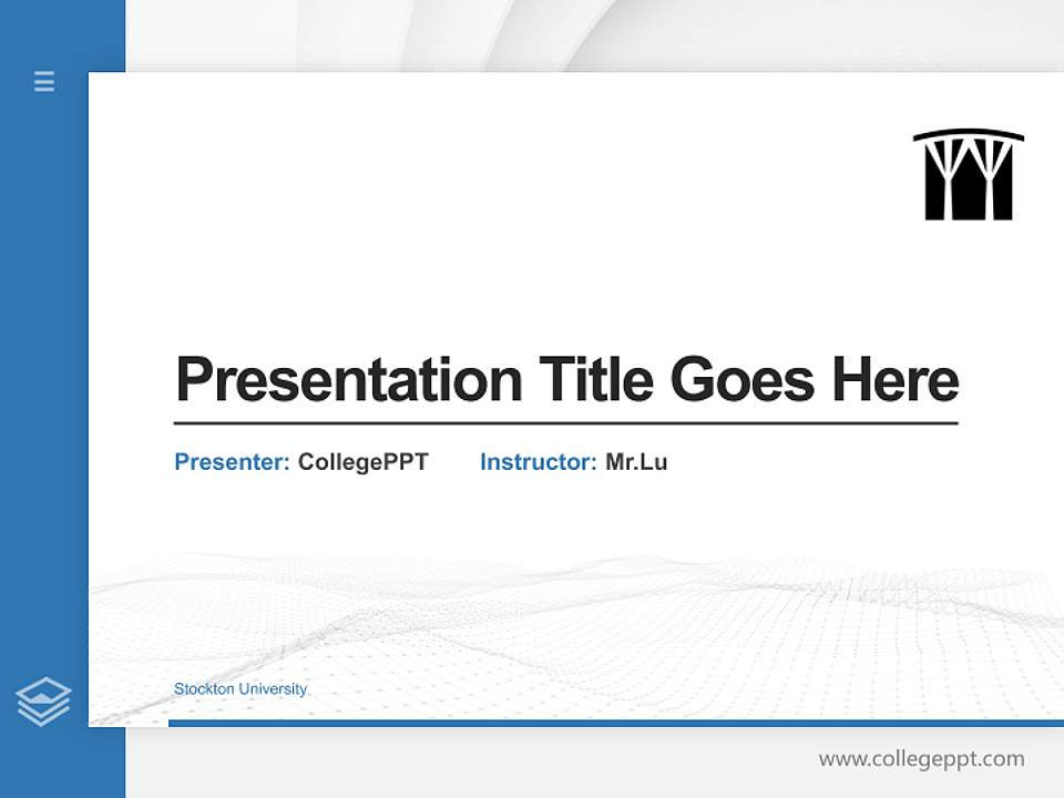 Stockton University Thesis Proposal/Graduation Defense PPT Template4:3 ratio PPT effect preview image5