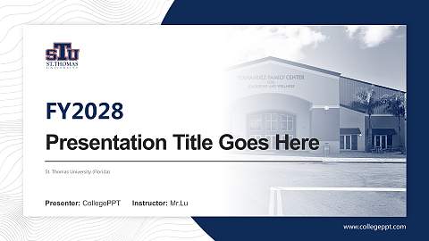 St. Thomas University (Florida) Academic Presentation/Research Findings Report PPT Template