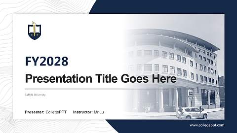 Suffolk University Academic Presentation/Research Findings Report PPT Template