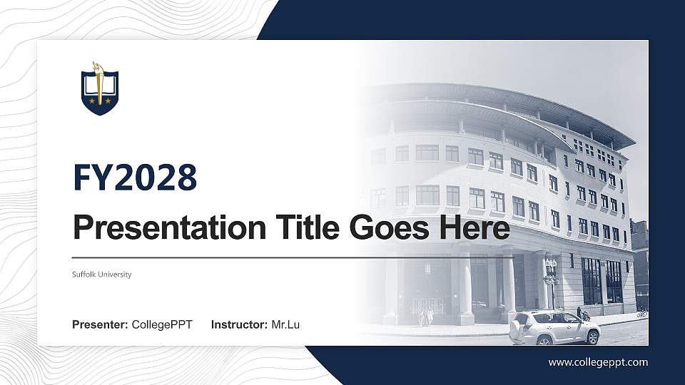 Suffolk University Academic Presentation/Research Findings Report PPT Template16:9 ratio PPT effect preview image