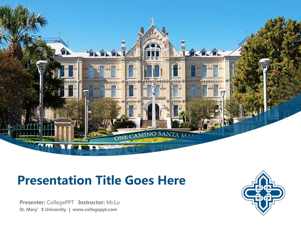 St. Mary’S University Course/Courseware Creation PPT Template4:3 ratio PPT effect preview image5