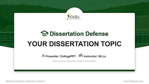 State University of New York at Delhi Graduation Thesis Defense PPT Template