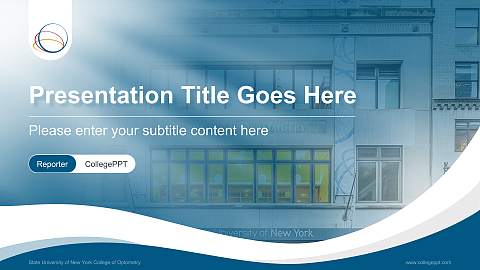 State University of New York College of Optometry Lecture Sharing and Networking Event PPT Template