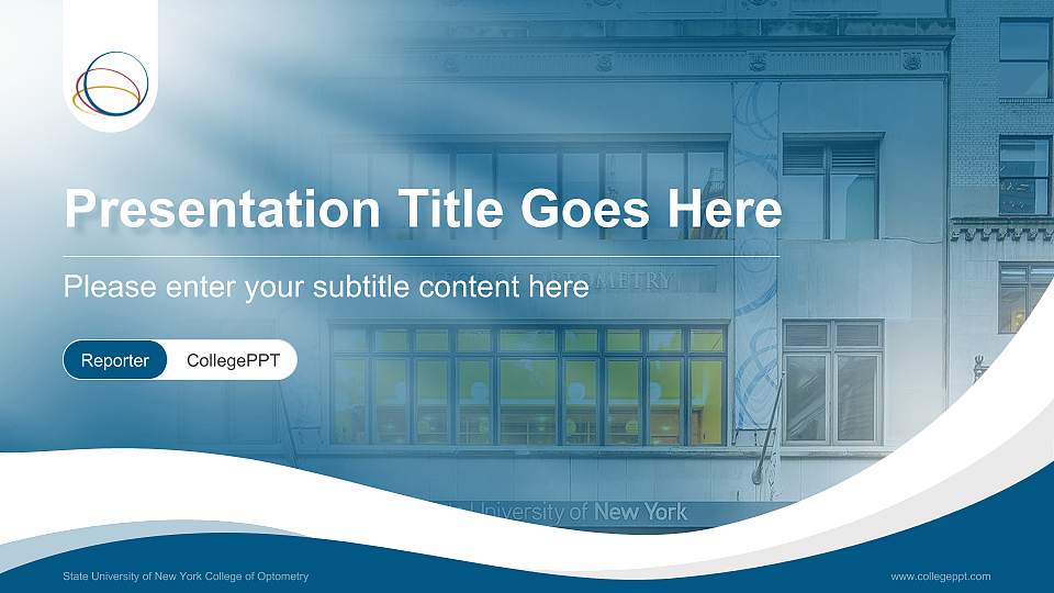 State University of New York College of Optometry Lecture Sharing and Networking Event PPT Template16:9 ratio PPT effect preview image