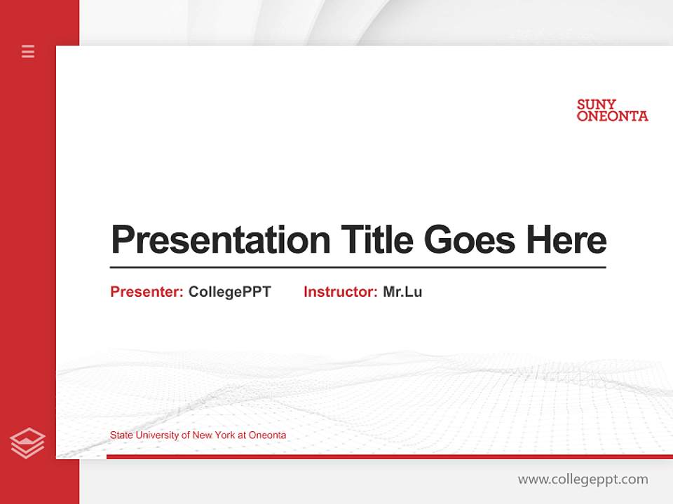 State University of New York at Oneonta Thesis Proposal/Graduation Defense PPT Template4:3 ratio PPT effect preview image5