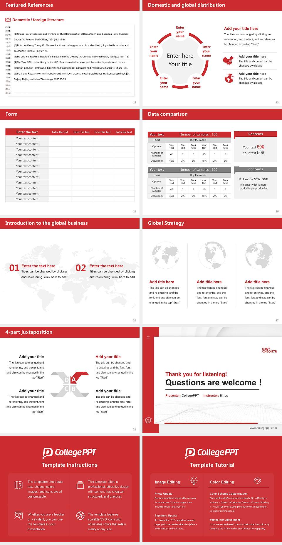 State University of New York at Oneonta Thesis Proposal/Graduation Defense PPT Template4:3 ratio PPT effect preview image4