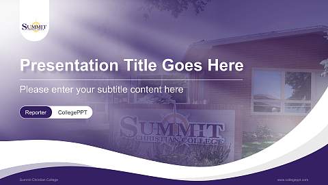 Summit Christian College Lecture Sharing and Networking Event PPT Template