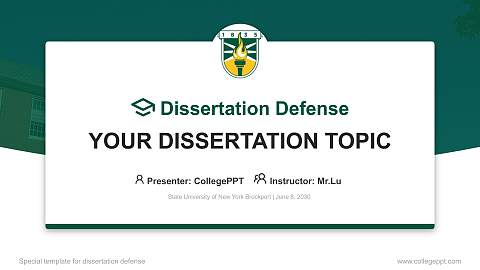 State University of New York Brockport Graduation Thesis Defense PPT Template