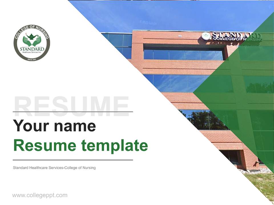 Standard Healthcare Services-College of Nursing Resume PPT Template4:3 ratio PPT effect preview image5