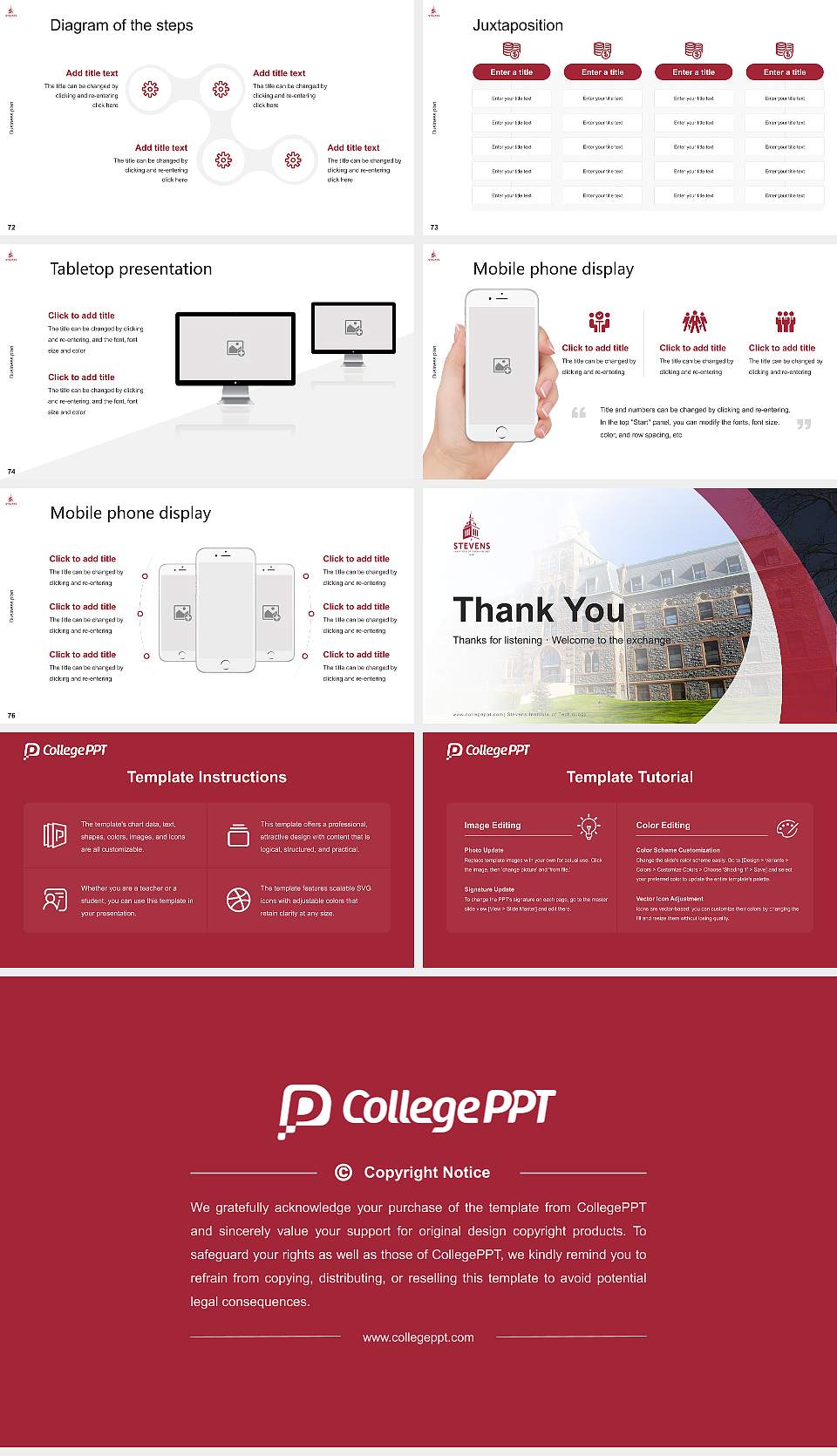 Stevens Institute of Technology Competition/Entrepreneurship Contest PPT Template16:9 ratio PPT effect preview image9