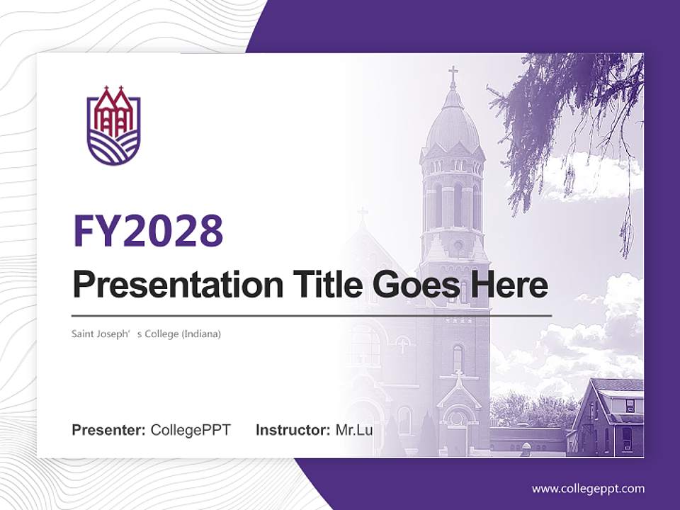 Saint Joseph’s College (Indiana) Academic Presentation/Research Findings Report PPT Template4:3 ratio PPT effect preview image5