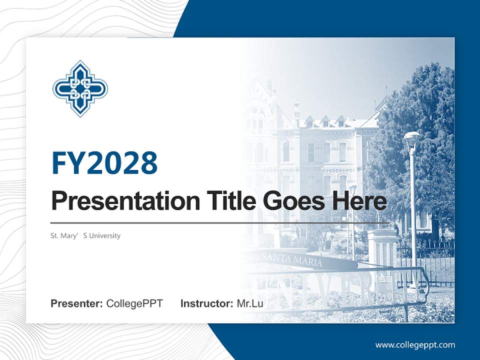 St. Mary’S University Academic Presentation/Research Findings Report PPT Template4:3 ratio PPT effect preview image5