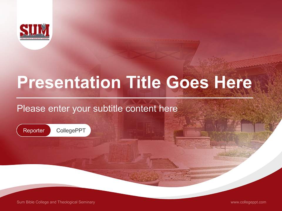 Sum Bible College and Theological Seminary Lecture Sharing and Networking Event PPT Template4:3 ratio PPT effect preview image4