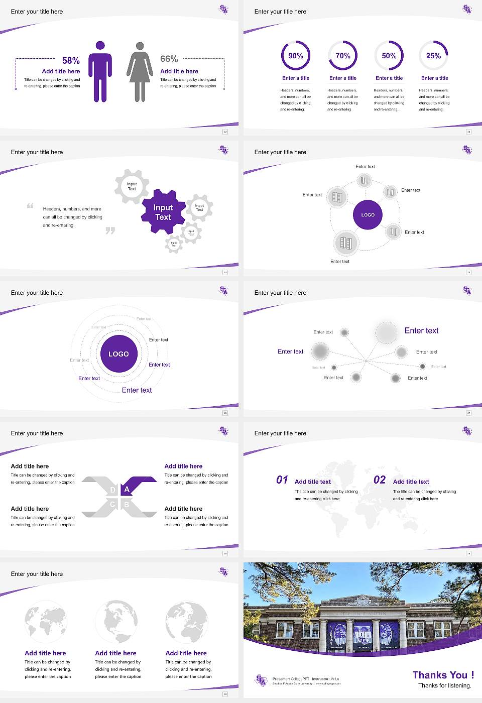 Stephen F Austin State University Course/Courseware Creation PPT Template16:9 ratio PPT effect preview image4