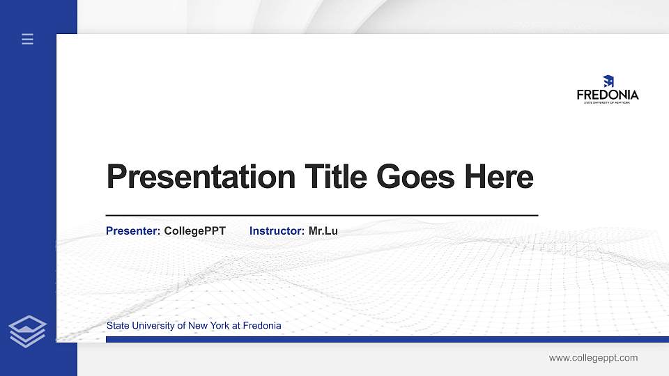 State University of New York at Fredonia Thesis Proposal/Graduation Defense PPT Template16:9 ratio PPT effect preview image