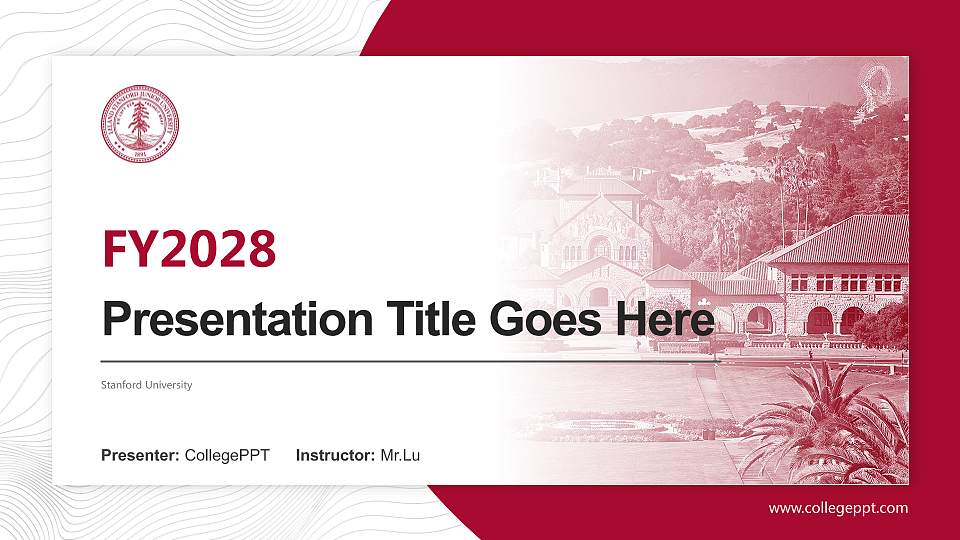 Stanford University Academic Presentation/Research Findings Report PPT Template16:9 ratio PPT effect preview image