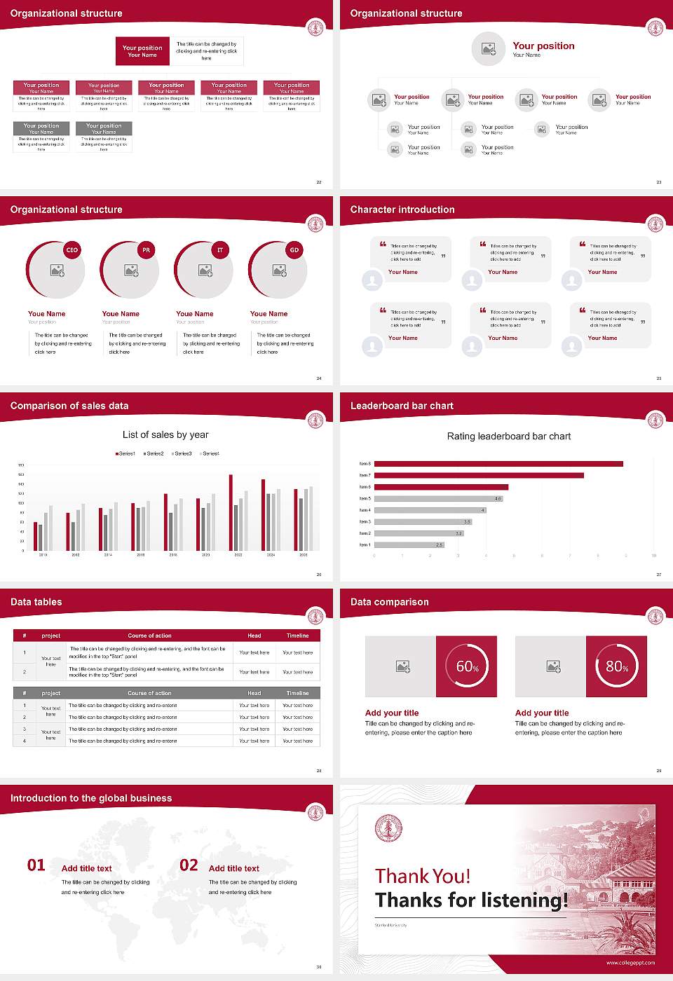 Stanford University Academic Presentation/Research Findings Report PPT Template16:9 ratio PPT effect preview image4
