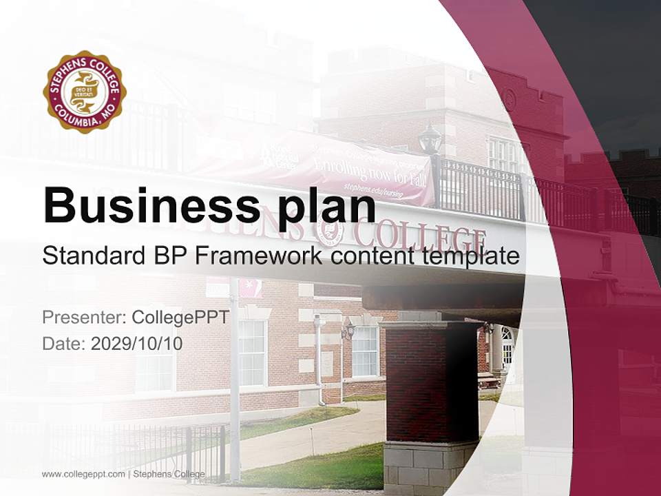Stephens College Competition/Entrepreneurship Contest PPT Template4:3 ratio PPT effect preview image9