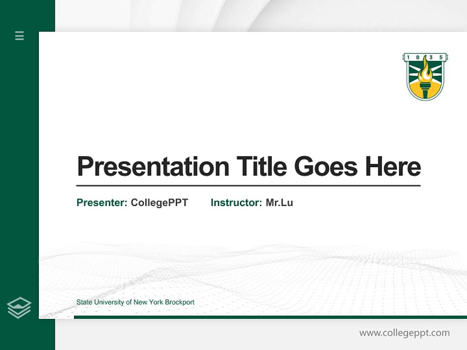 State University of New York Brockport Thesis Proposal/Graduation Defense PPT Template4:3 ratio PPT effect preview image5