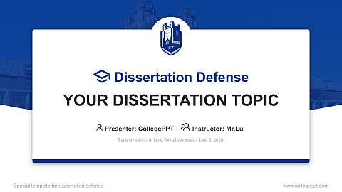 State University of New York at Geneseo Graduation Thesis Defense PPT Template
