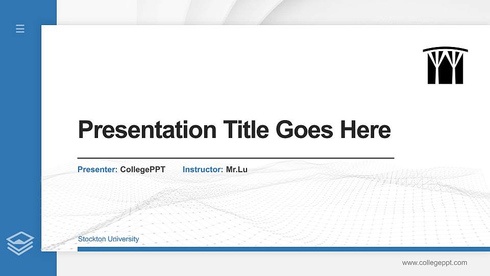 Stockton University Thesis Proposal/Graduation Defense PPT Template16:9 ratio PPT effect preview image1