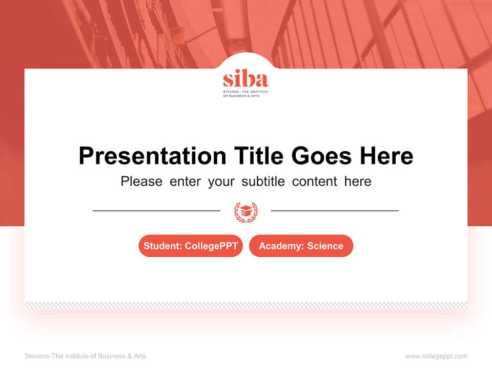 Stevens-The Institute of Business & Arts National Scholarship Defense PPT Template4:3 ratio PPT effect preview image4