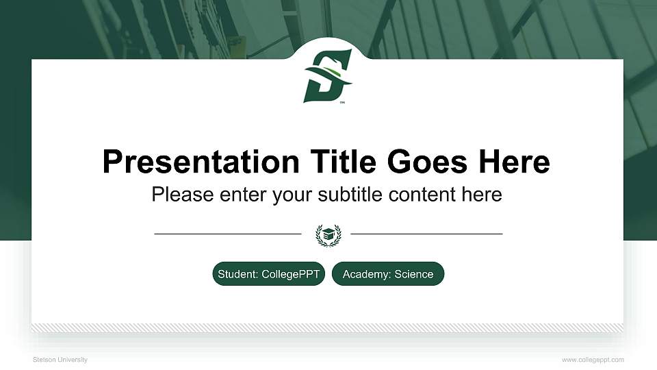 Stetson University National Scholarship Defense PPT Template16:9 ratio PPT effect preview image