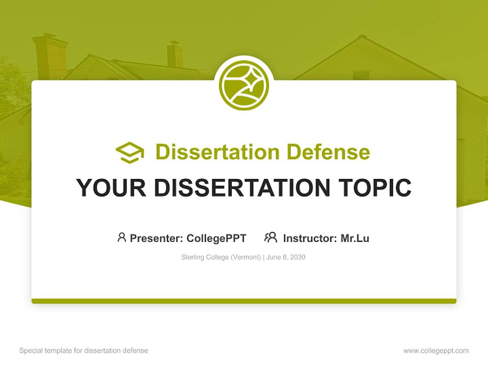 Sterling College (Vermont) Graduation Thesis Defense PPT Template4:3 ratio PPT effect preview image7