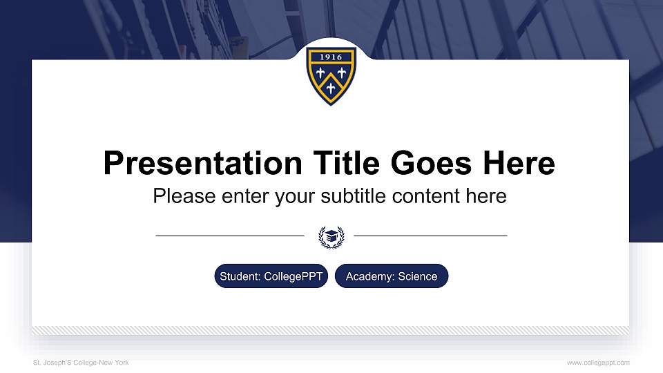 St. Joseph’S College-New York National Scholarship Defense PPT Template16:9 ratio PPT effect preview image