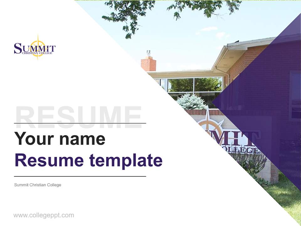 Summit Christian College Resume PPT Template4:3 ratio PPT effect preview image5