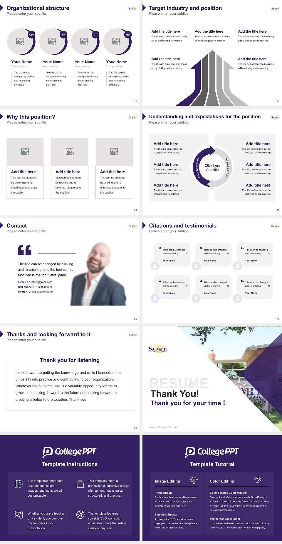 Summit Christian College Resume PPT Template4:3 ratio PPT effect preview image4