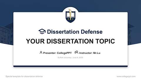 Suffolk University Graduation Thesis Defense PPT Template