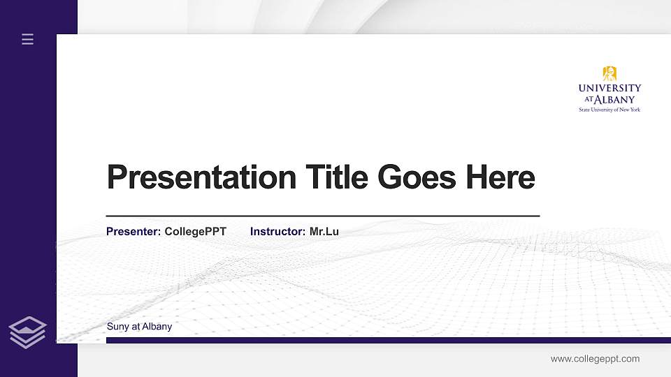 Suny at Albany Thesis Proposal/Graduation Defense PPT Template16:9 ratio PPT effect preview image
