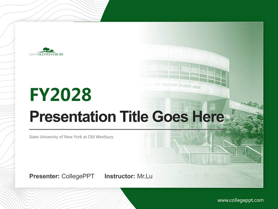 State University of New York at Old Westbury Academic Presentation/Research Findings Report PPT Template4:3 ratio PPT effect preview image5