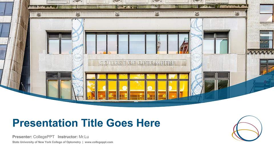 State University of New York College of Optometry Course/Courseware Creation PPT Template16:9 ratio PPT effect preview image