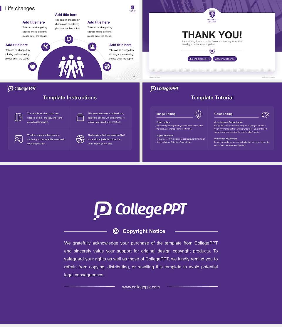 Stonehill College National Scholarship Defense PPT Template16:9 ratio PPT effect preview image4