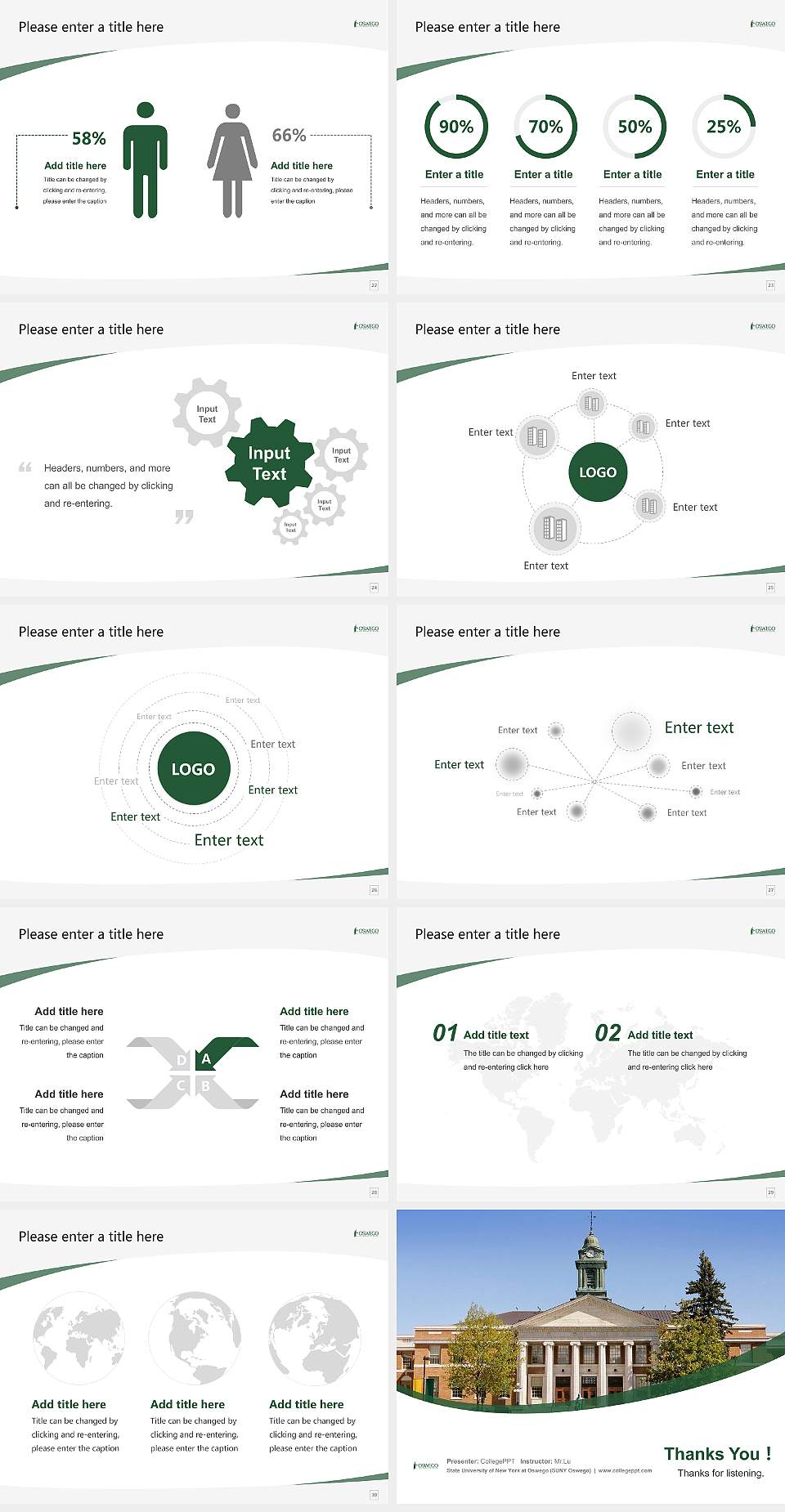 State University of New York at Oswego (SUNY Oswego) Course/Courseware Creation PPT Template4:3 ratio PPT effect preview image4