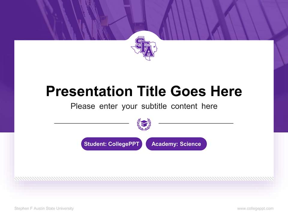 Stephen F Austin State University National Scholarship Defense PPT Template4:3 ratio PPT effect preview image4